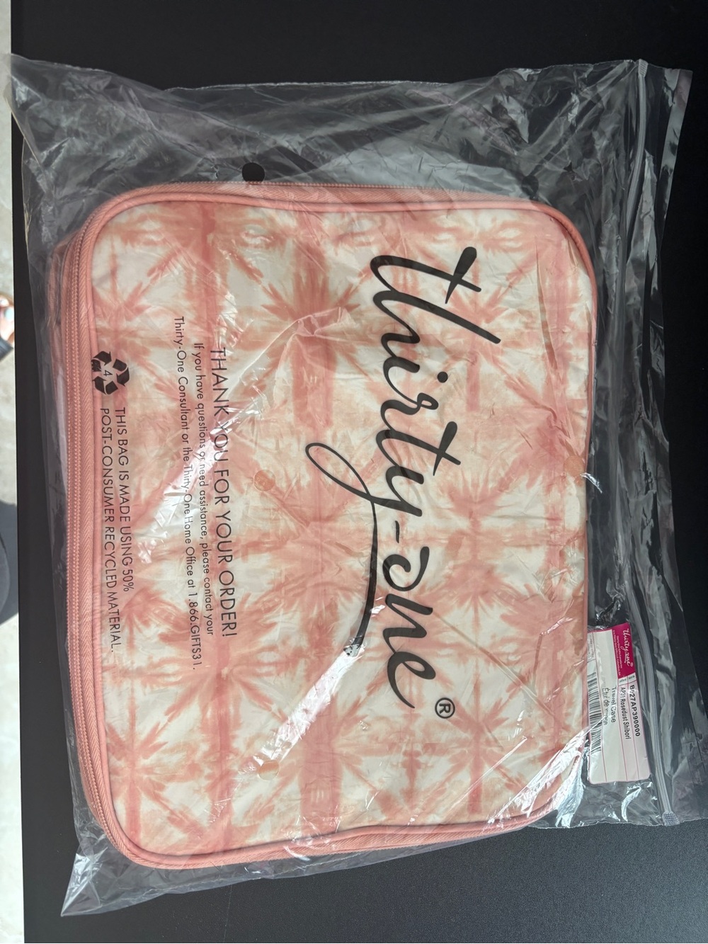 thirty-one Coral Pink Tie-Dye Travel Pouch